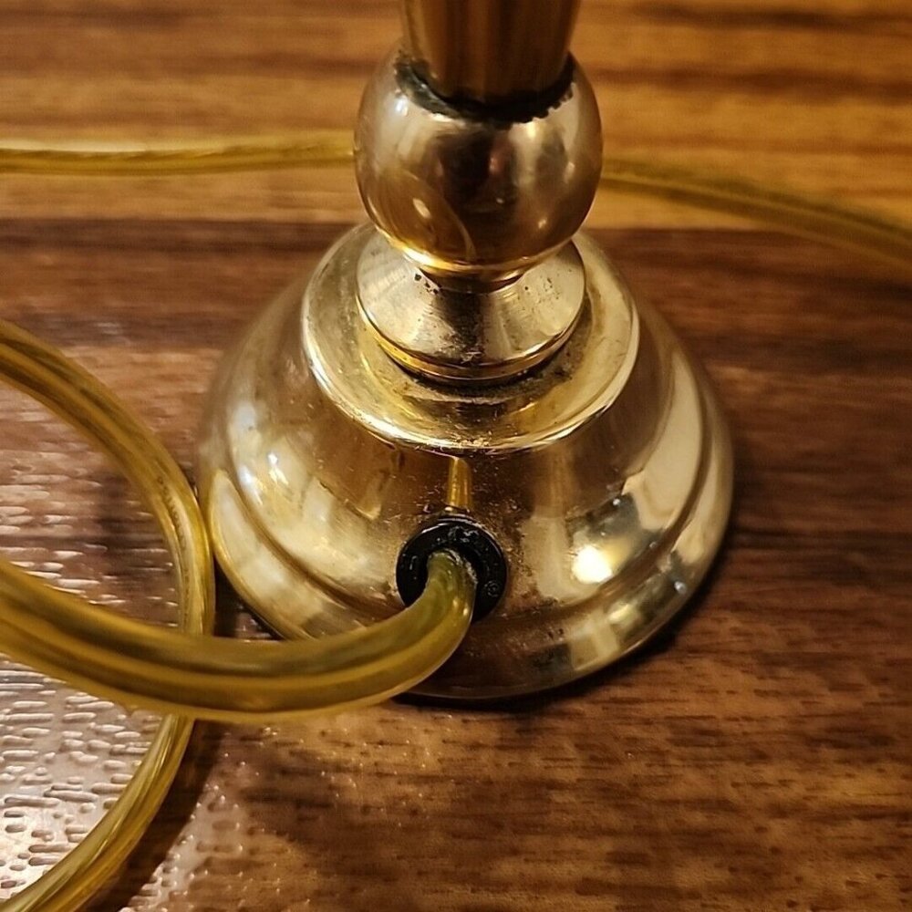 8.5” Brass Table Lamp Base Vintage Hollywood Regency - Picture 6 of 11